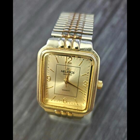 Rare Vintage Retro Helbros 80s Mens Tank Watch New Battery - Picture 6 of 8